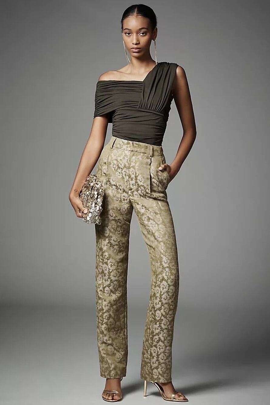 New ANTHROPOLOGIE Scotch & Soda Robyn Relaxed Tapered Pants $168 SIZE 28 Green